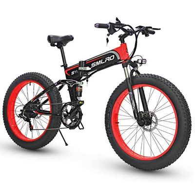 Sepeda Listrik Ban Lemak Lipat 13AH SMLRO S11 26x4.0 Inch 48V 1000W Motor 7 Kecepatan