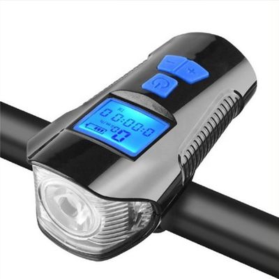 Hitam USB pengisian sepeda depan lampu senter pengendali sepeda kepala lampu speed meter layar LCD