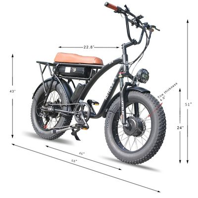 48V 23Ah Lithium Battery Electric Bike dengan Mechanical Disc Brake dan Motor Kuat