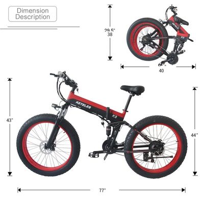 15AH Baterai 26x4.0 inci Sepeda Listrik dengan Motor 1000W Berkualitas Tinggi dan Gear 7-Speed