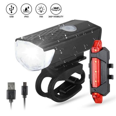 3 Mode Lampu Sepeda LED Set untuk 1,5-4 Jam Ketahanan dan Baterai USB Terisi ulang
