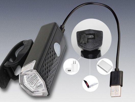 3 Mode Lampu Sepeda LED Set untuk 1,5-4 Jam Ketahanan dan Baterai USB Terisi ulang