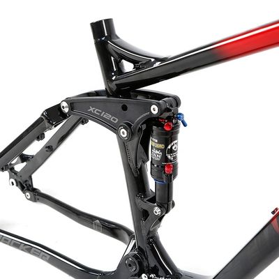 AL7005 Dual Suspension Mountain Bike Frame 120mm Perjalanan untuk 17 19 Inch Downhill Bikes
