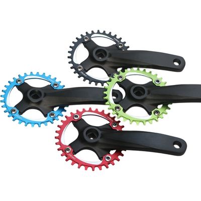 Crankset Sepeda 104BCD 152mm Crankset non-integral/disk 32/34/36/38t dalam Hitam/biru/hijau/merah