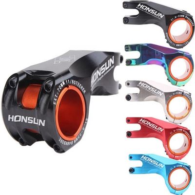 MTB Merah 2021 Paduan Stem Berwarna 31.8/35*70mm 17 derajat untuk XC AM Road Bike Handlebar