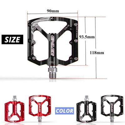 2021 ENLEE Aluminium Alloy Merah / Hitam Pedal Ultralight untuk Mountain Bike Sepeda Jalan