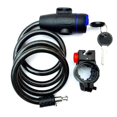 Anti-pencurian sepeda kunci keamanan stainless steel kabel kumparan untuk benteng sepeda motor sepeda MTB sepeda dengan 2 kunci