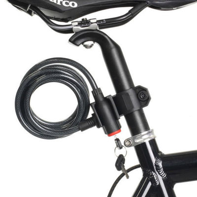 Anti-pencurian sepeda kunci keamanan stainless steel kabel kumparan untuk benteng sepeda motor sepeda MTB sepeda dengan 2 kunci