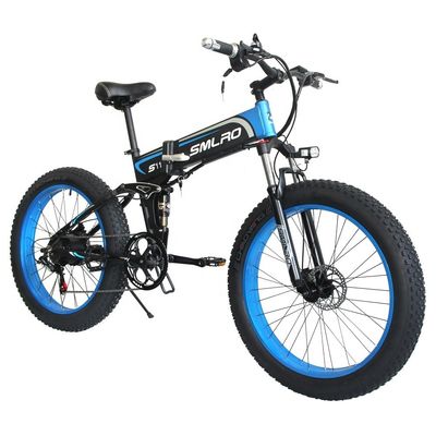 Sepeda Listrik Ban Lemak Lipat 13AH SMLRO S11 26x4.0 Inch 48V 1000W Motor 7 Kecepatan