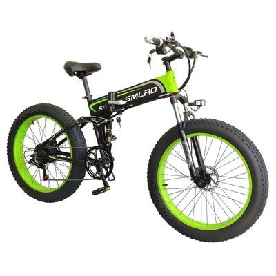 Sepeda Listrik Ban Lemak Lipat 13AH SMLRO S11 26x4.0 Inch 48V 1000W Motor 7 Kecepatan