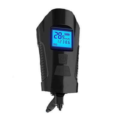 Hitam USB pengisian sepeda depan lampu senter pengendali sepeda kepala lampu speed meter layar LCD